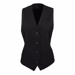 Premier Womens/Ladies Lined Waistcoat - XS, Black