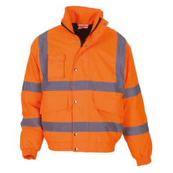 Yoko Unisex Adult Classic Safety Bomber Jacket - XL, Orange