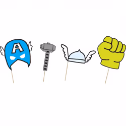 Marvel Avengers Birthday Photobooth Props (Pack of 6)