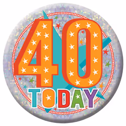Amscan Today Holographic 40th Birthday Badge