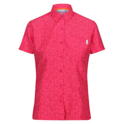 Regatta Womens/Ladies Mindano VIII Ditsy Print Short-Sleeved Shirt - 8 UK, Flamingo Pink Potion