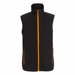Regatta Mens Navigate Fleece Gilet - S, Black/Orange Pop