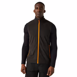 Regatta Mens Navigate Fleece Gilet - S, Black/Orange Pop