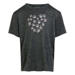 Regatta Childrens/Kids Alvardo VIII Paw Print Marl T-Shirt - 14 Years, Seal Grey