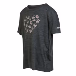 Regatta Childrens/Kids Alvardo VIII Paw Print Marl T-Shirt - 14 Years, Seal Grey