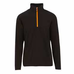 Regatta Mens Navigate Half Zip Fleece Jacket - XL, Black/Orange Pop