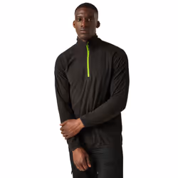 Regatta Mens Navigate Half Zip Fleece Jacket - S, Black/Lime Green