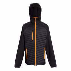 Regatta Mens Navigate Quilted Hybrid Jacket - S, Black/Orange Pop