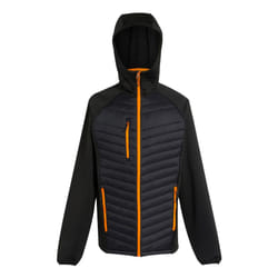 Regatta Mens Navigate Quilted Hybrid Jacket - S, Black/Orange Pop