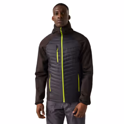 Regatta Mens Navigate Quilted Hybrid Jacket - 3XL, Black/Lime Green