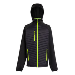 Regatta Mens Navigate Quilted Hybrid Jacket - S, Black/Lime Green