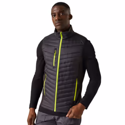 Regatta Mens Navigate Quilted Hybrid Gilet - S, Black/Lime Green