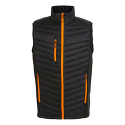 Regatta Mens Navigate Quilted Hybrid Gilet - 3XL, Black/Orange Pop