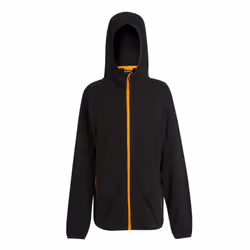 Regatta Mens Navigate Full Zip Fleece Jacket - S, Black/Orange Pop
