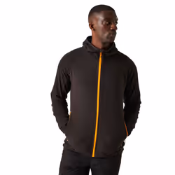 Regatta Mens Navigate Full Zip Fleece Jacket - S, Black/Orange Pop