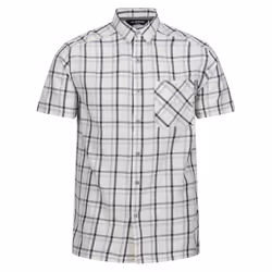 Regatta Mens Mindano VIII Checked Short-Sleeved Shirt - L, Silver Grey/Ash/White/Marshmallow