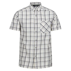 Regatta Mens Mindano VIII Checked Short-Sleeved Shirt - L, Silver Grey/Ash/White/Marshmallow