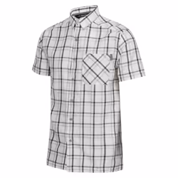 Regatta Mens Mindano VIII Checked Short-Sleeved Shirt - L, Silver Grey/Ash/White/Marshmallow