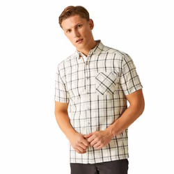 Regatta Mens Mindano VIII Checked Short-Sleeved Shirt - L, Silver Grey/Ash/White/Marshmallow