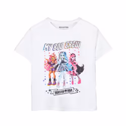 Monster High Girls Boo Crew T-Shirt - 5-6 Years, White
