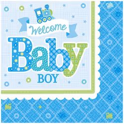 Amscan Welcome Baby Boy Napkins
