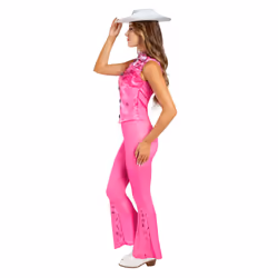 Barbie Womens/Ladies Cowgirl Costume Set - M, Pink/Silver/White
