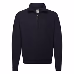 Fruit of the Loom Mens Classic 80/20 Zip Neck Sweatshirt - M, Deep Navy