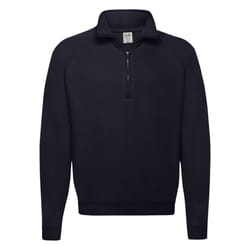 Fruit of the Loom Mens Classic 80/20 Zip Neck Sweatshirt - M, Deep Navy
