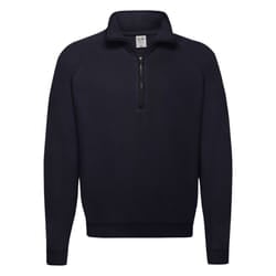 Fruit of the Loom Mens Classic 80/20 Zip Neck Sweatshirt - S, Deep Navy