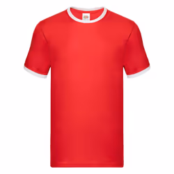 Fruit of the Loom Mens Ringer Contrast T-Shirt - XXL, Red/White
