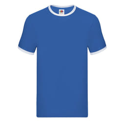 Fruit of the Loom Mens Ringer Contrast T-Shirt - XL, Royal Blue/White