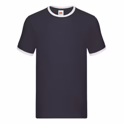 Fruit of the Loom Mens Ringer Contrast T-Shirt - L, Navy/White