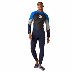 Regatta Mens 3mm Thickness Full Wetsuit - XL-XXL, Navy/Oxford Blue/Silver Grey