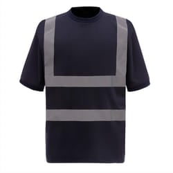 Yoko Mens Hi-Vis Short Sleeve T-Shirt - M, Navy