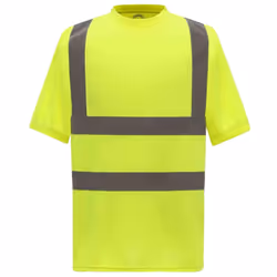 Yoko Mens Hi-Vis Short Sleeve T-Shirt - XL, Yellow
