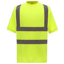 Yoko Mens Hi-Vis Short Sleeve T-Shirt - XL, Yellow