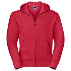 Russell Mens Authentic Full Zip Hoodie - S, Classic Red