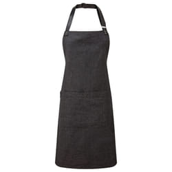 Premier Unisex Adult Annex Oxford Faux Leather Bibbed Full Apron - One Size, Black