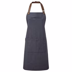 Premier Unisex Adult Annex Oxford Faux Leather Bibbed Full Apron - One Size, Navy