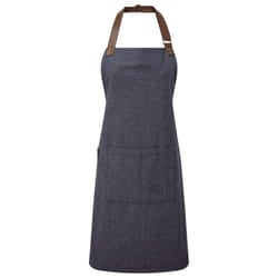 Premier Unisex Adult Annex Oxford Faux Leather Bibbed Full Apron - One Size, Navy