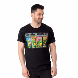 Teenage Mutant Ninja Turtles Mens Press Start Arcade Game T-Shirt - XXL, Black