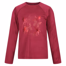 Regatta Childrens/Kids Burnlee Butterflies Marl Long-Sleeved T-Shirt - 15-16 Years, Rumba Red