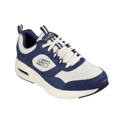 Skechers Mens Court Yatton Suede Skech-Air Trainers - 9 UK, Navy/Natural