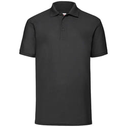 Fruit of the Loom Mens 65/35 Polo Shirt - S, Black