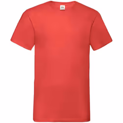 Fruit of the Loom Mens Valueweight V Neck T-Shirt - L, Red
