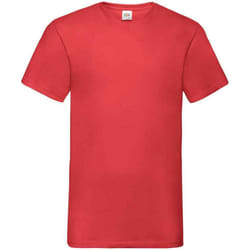 Fruit of the Loom Mens Valueweight V Neck T-Shirt - XL, Red