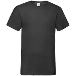 Fruit of the Loom Mens Valueweight V Neck T-Shirt - L, Black