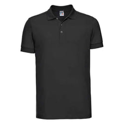 Russell Mens Stretch Polo Shirt - S, Black