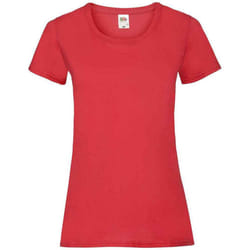 Fruit of the Loom Womens/Ladies Valueweight Heather Lady Fit T-Shirt - 12 UK, Red