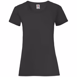 Fruit of the Loom Womens/Ladies Valueweight Heather Lady Fit T-Shirt - 12 UK, Black